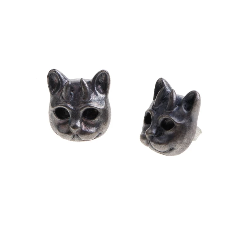 

Fashionable Devil Horn for Cat Stud Earrings Alloy for Women Girls Gothic Statem