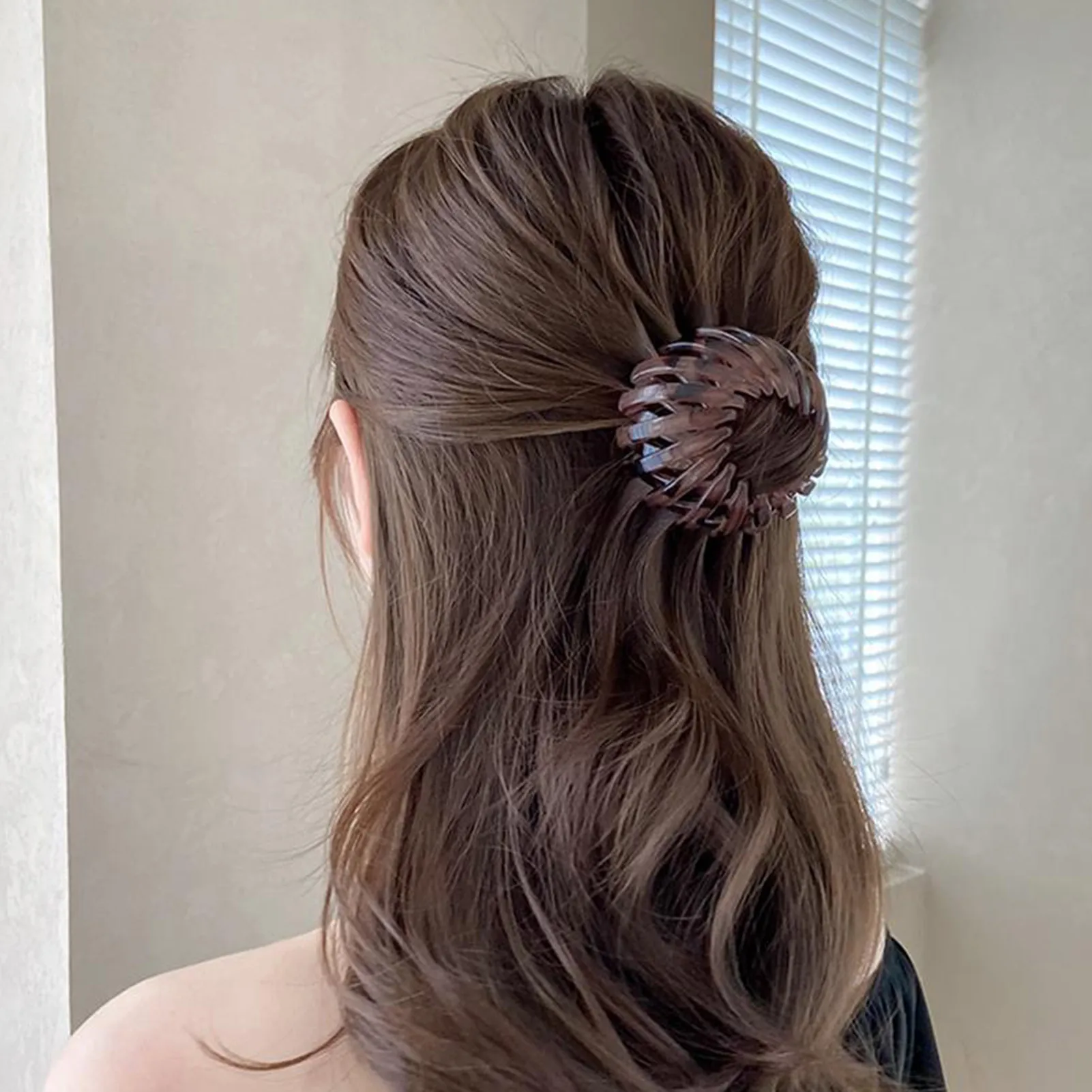 

7Pcs Fashion Women Bun Crystal Velvet Hair Claw Horsetail Buckle Hair Clip Bird Nest Expanding Hair Accessories Female Ponytail