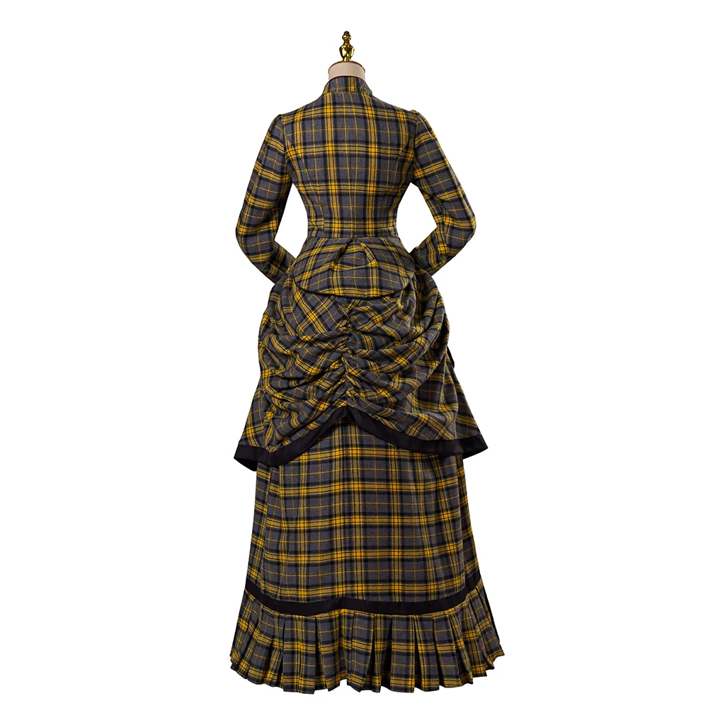 Викторианское бальное платье в желтую клетку 1920-х годов средневековое