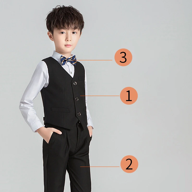 Костюм для мальчиков и детей рубашка пиджак брюки платье с бантом на выбор 5 6 7 8 9 10