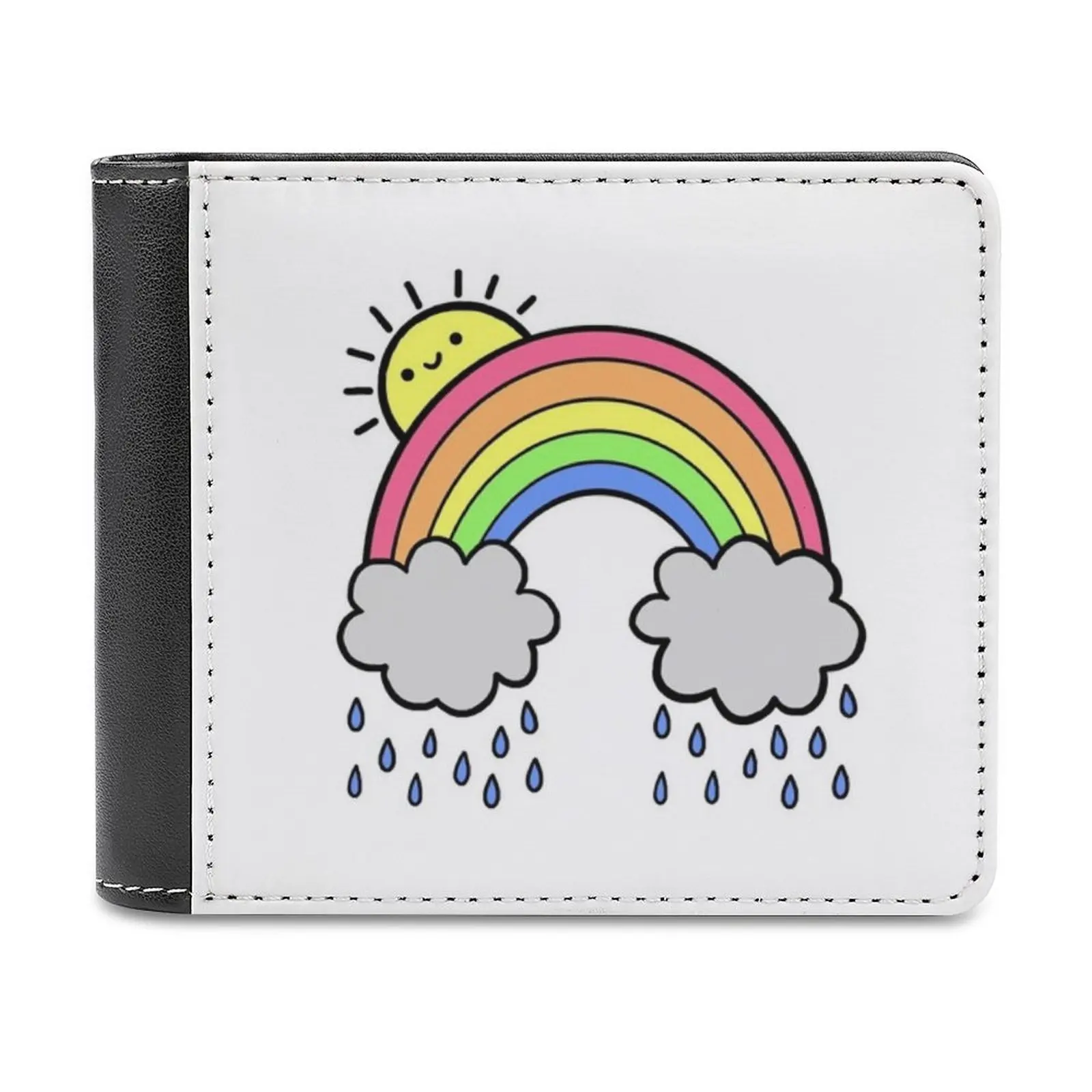 

Rainbow Above The Clouds New Men Wallets Pu Leather Men Purse High Quality Male Wallet Mental Health Teen Art Teen Artist