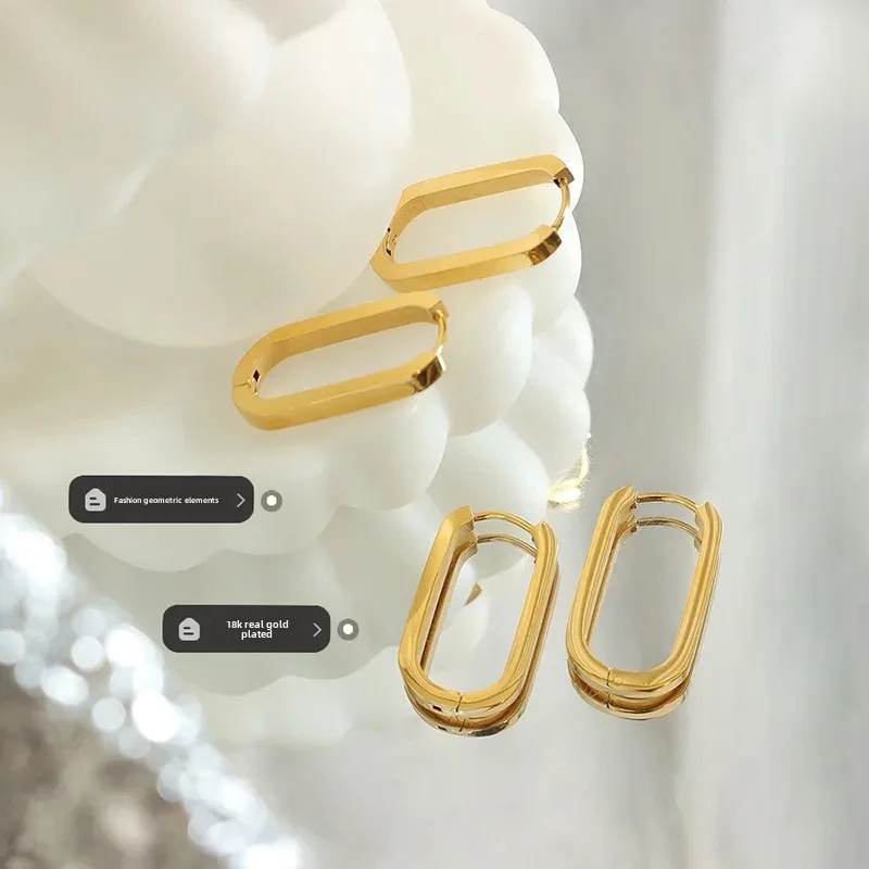 Корейские Dongdaemun осень/зима геометрические овальные прямоугольные серьги