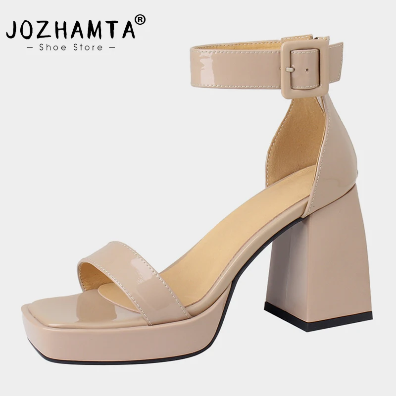 

Женские туфли JOZHAMTA, размер 34-39, женские туфли на очень высоком каблуке с ремешком на щиколотке, летние сексуальные туфли на платформе, 2023