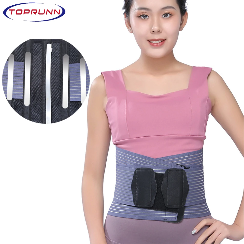 

Lumbar Back Support Belt Disc Herniation Orthopedic Waist Support Brace with Removable Double Pull Strap Pads And Steel Splints