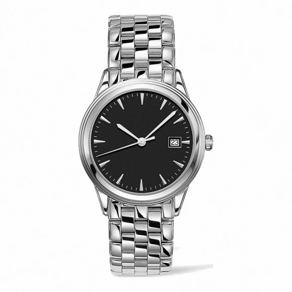 

mens watch calendar mechanical automatic Black White