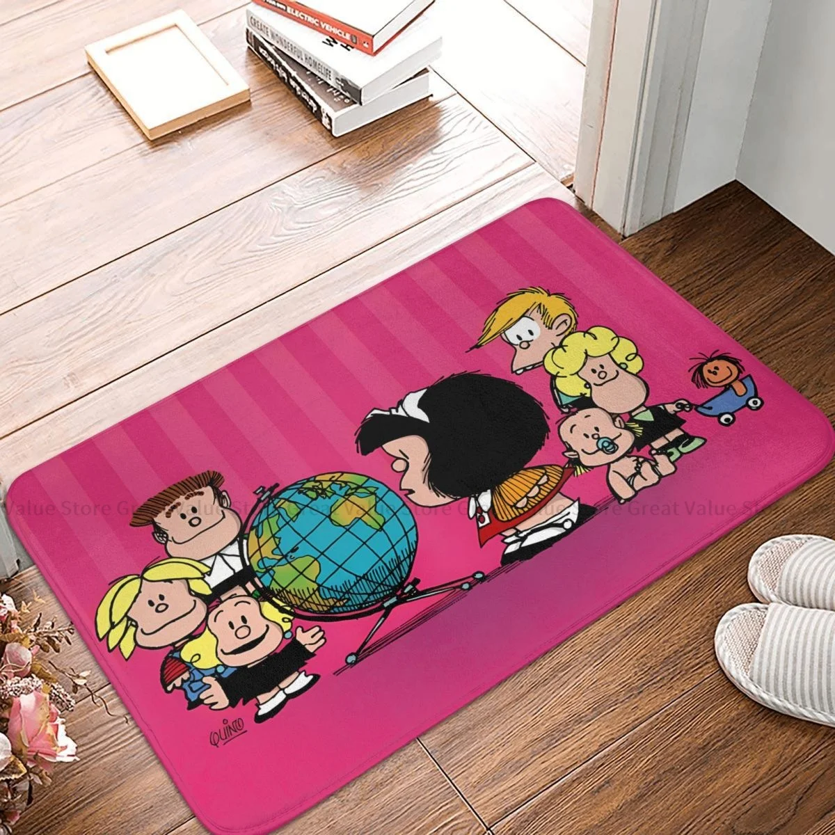 

Mafalda Cartoon Comic Kitchen Non-Slip Carpet Graphic Living Room Mat Welcome Doormat Home Decor Rug