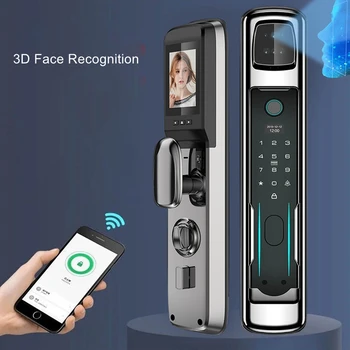 Auto Wifi Fingerprint Electronice Face Recognition Door Lock Keyless Entry Security Home Alarm Password Gate Lock For Apartment