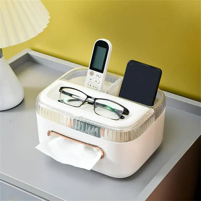 

Tissue Napkin Box 21.2x17x11.7cm Multi-functional Large Capacity Double-layered Refillable Dorm Supplies Napkin Holder Pp