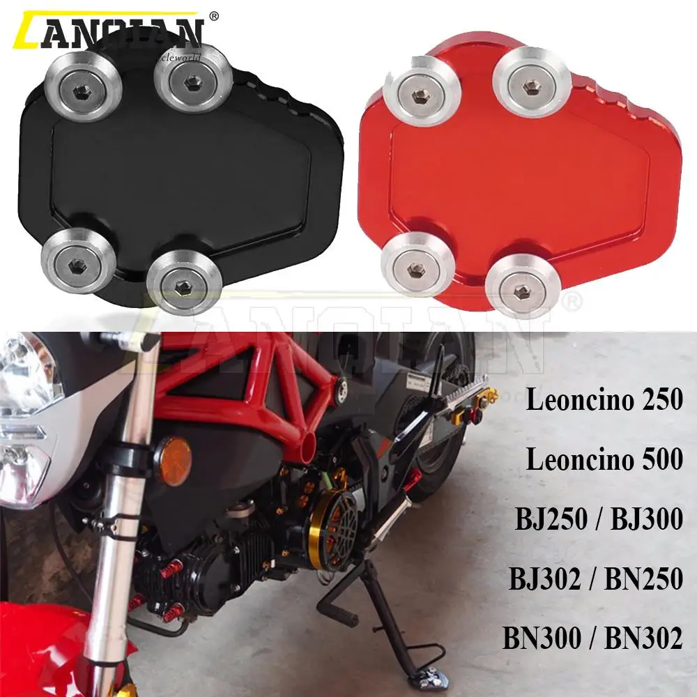 

Motorcycle Accessories CNC Foot Kickstand Side Stand Enlarge Extension Pad Plate FOR BENELLI BJ250 BJ300 BJ302 BN250 BN300 BN302