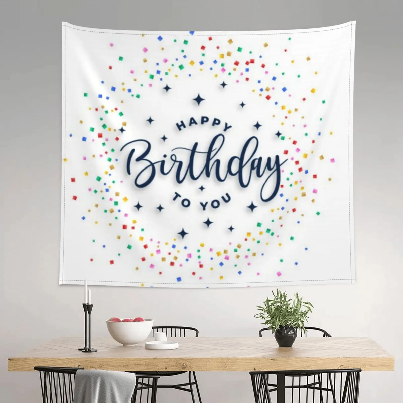 

Happy Birthday 60 x 51 inch Tapestry Birthday Decoration Hanging Birthday Decor