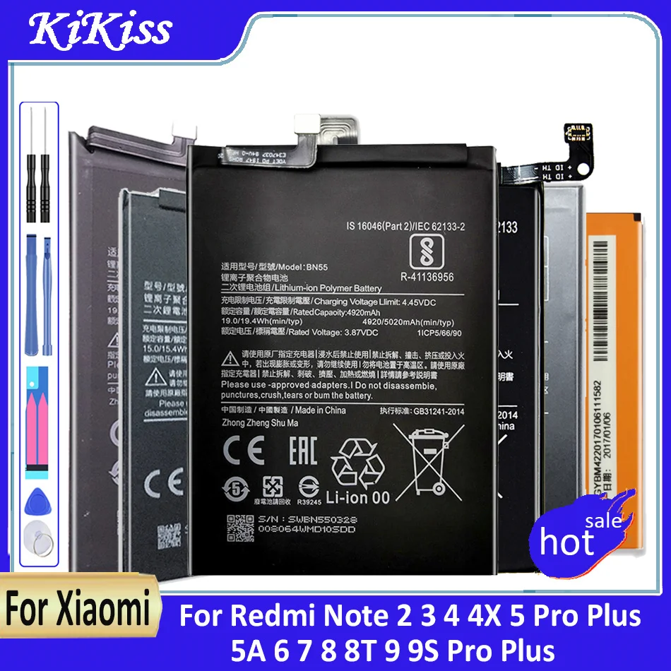 

BM46 BN31 BN41 BN43 BN45 BN48 BN46 Mobile Phone Battery For Xiaomi Redmi Note 2 3 4 4X 5 5A 6 7 8 8T 9 9S Pro Plus Note3 Note4