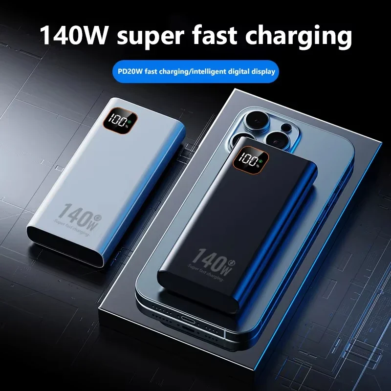 Фото Портативное зарядное устройство Xiaomi 140W 500000 мАч с ультра-высокой емкостью, супербыстрой зарядкой, сертификацией CCC, для iPhone и Samsung, новинка 2026 года №2