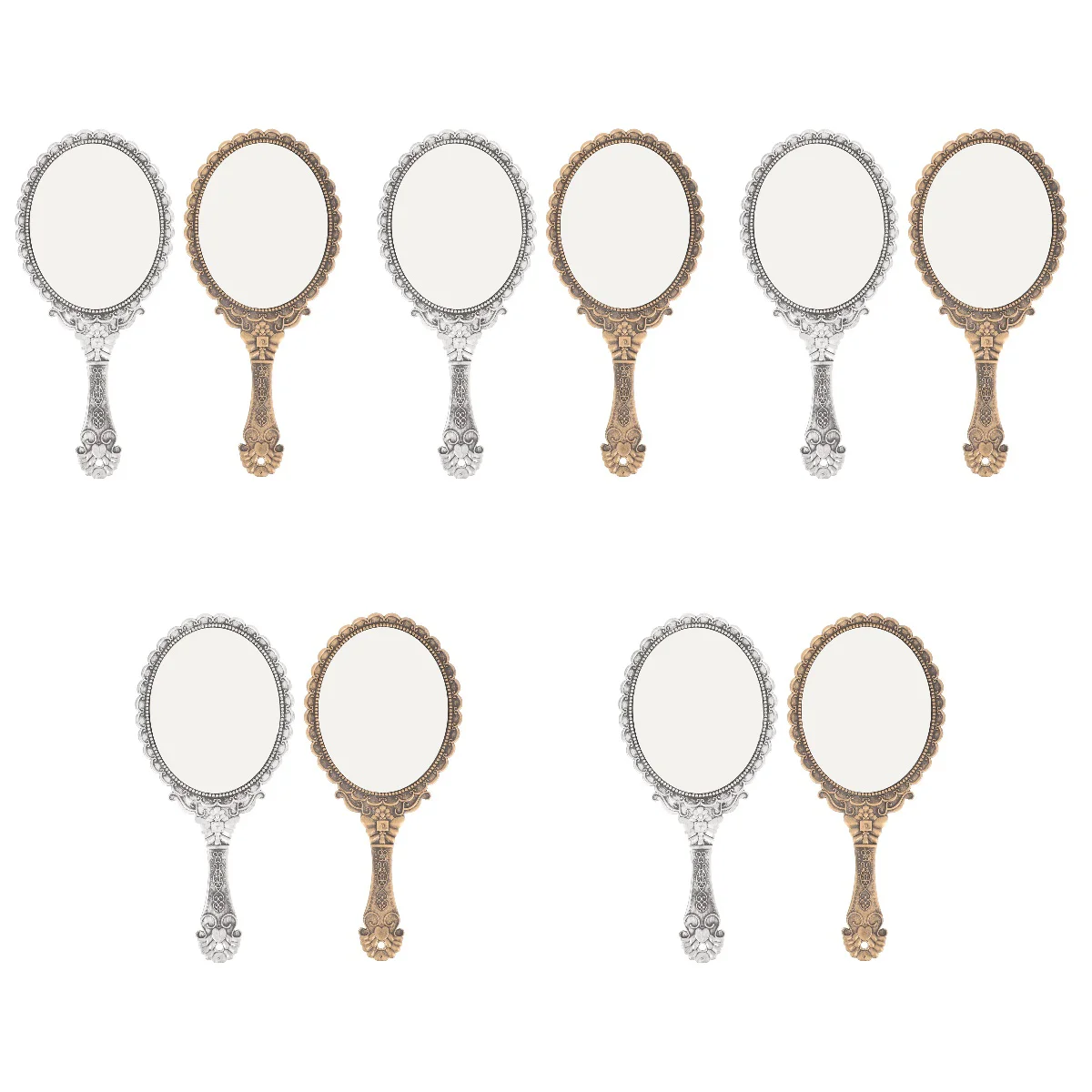 

10 pcs Portable Mirror Hand Makeup Mirror Mirror Vintage Makeup Mirror