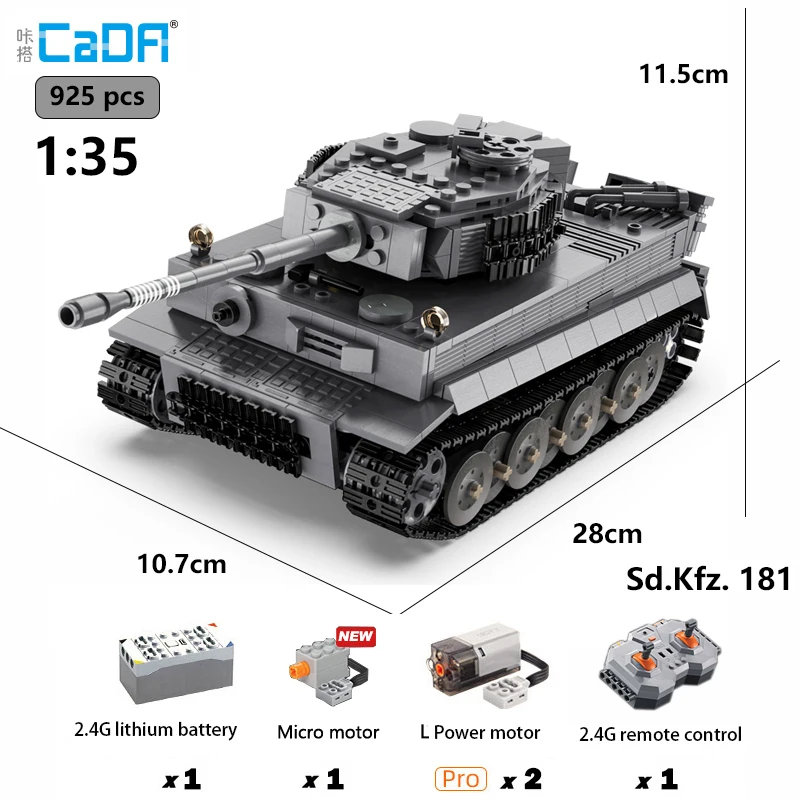Радиоуправляемые танки 925 шт. 1:35 2 мировая война тигровый танк MOC военная армия