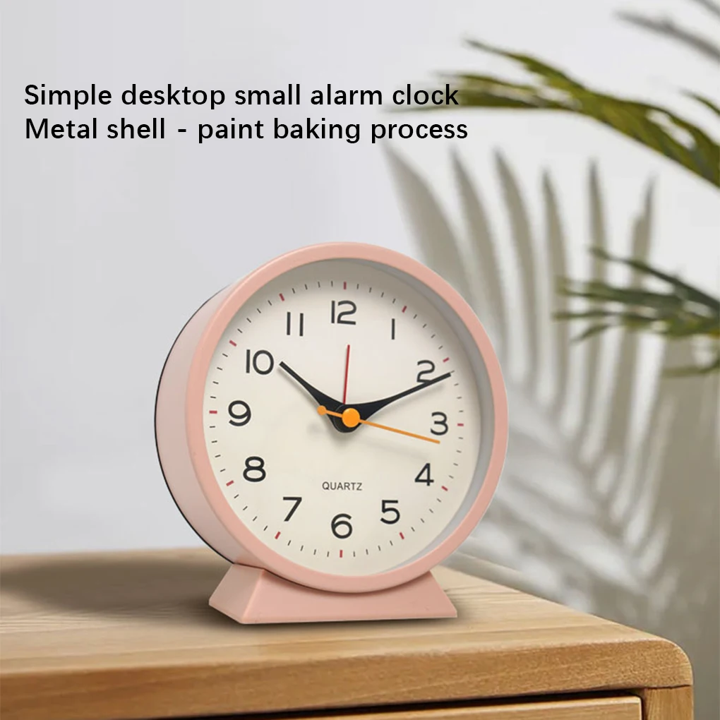 

Desktop Table Alarm Clock Round Shape Mute Needle Quartz Office Home