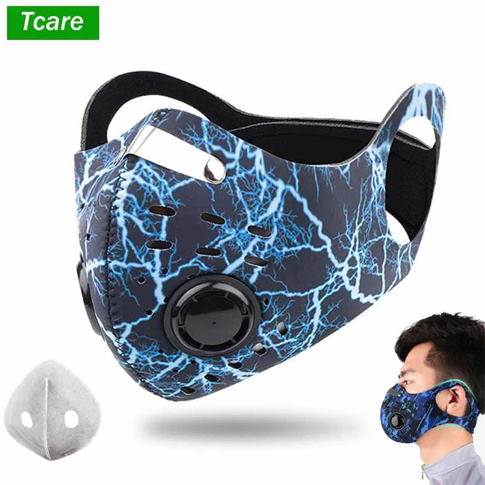 

Tcare 1Pcs Windproof Sports Face Dust Mask with Filter Valves, Mouth Masks Cycling Equipment Suitable for Outdoor Activities