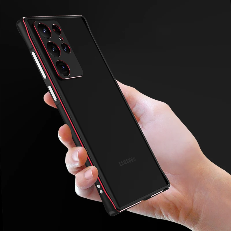 Najtaniej Luksusowa Skórka Do Samsung Galaxy S22 Ultra Case Plus S21 Aluminiowa Metalowa Rama Zderzaka Slim Ochronna Osłona Telefonu + Osłona Obiektywu Kup Luksusowa Skórka Do Samsung Galaxy S22 Ultra Case Plus S21 Aluminiowa Metalowa Rama Zderzaka Slim Ochronna Osłona Telefonu + Osłona Obiektywu