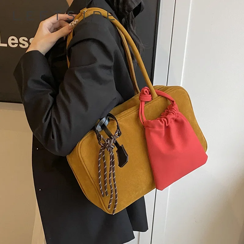 LEFTSIDE, Нубуковые сумки через плечо, женская сумка-тоут для женщин ...