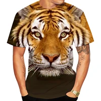newest fashion 3d printing tiger tshirt cool short sleeved t shirt menwomen pullover tops unisex hot summer tees