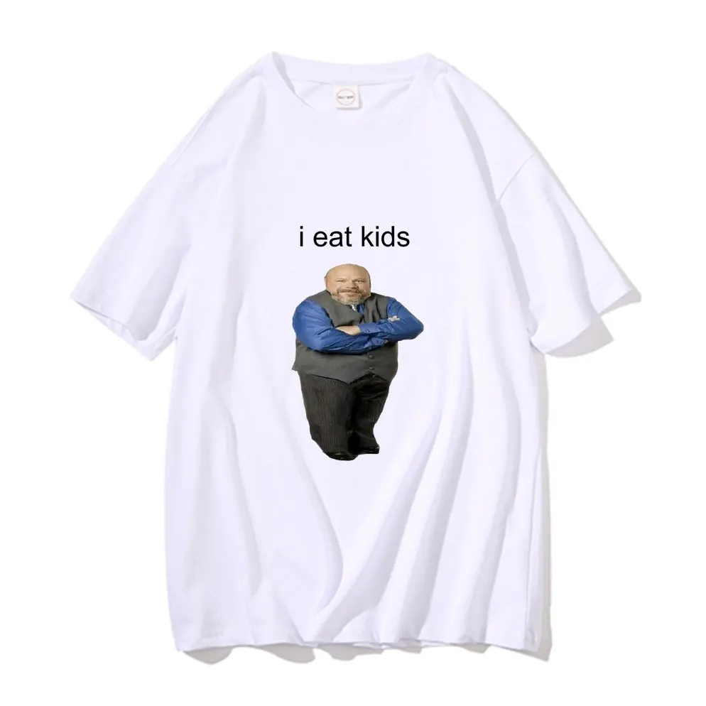 

Bertram Eats Kids Funny Brand Men Women T-shirt I Eat Kids Tees Man Pure Cotton Tops Short Sleeve New Black Casual Loose Tshirt