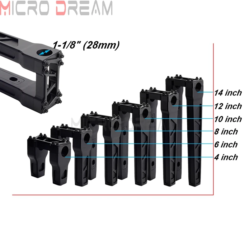 Рулевые стойки 1-1/8 дюйма 28 мм для Harley Dyna Street Bob Sportster Softail Custom Cafe Racer Chopper Chrome MX 4-14