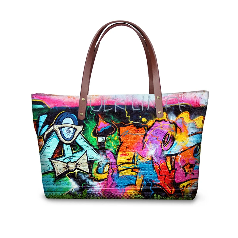 Женская вместительная сумка-тоут праздничные пляжные сумки с мультяшным принтом