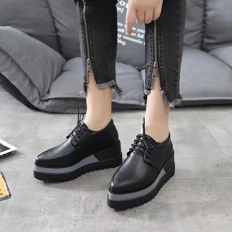 

New British Style Martin Boots Genuine Leather Fashion Casual Shoes Low Top Versatile Thick Sole Shoes Trendy and Breathabl