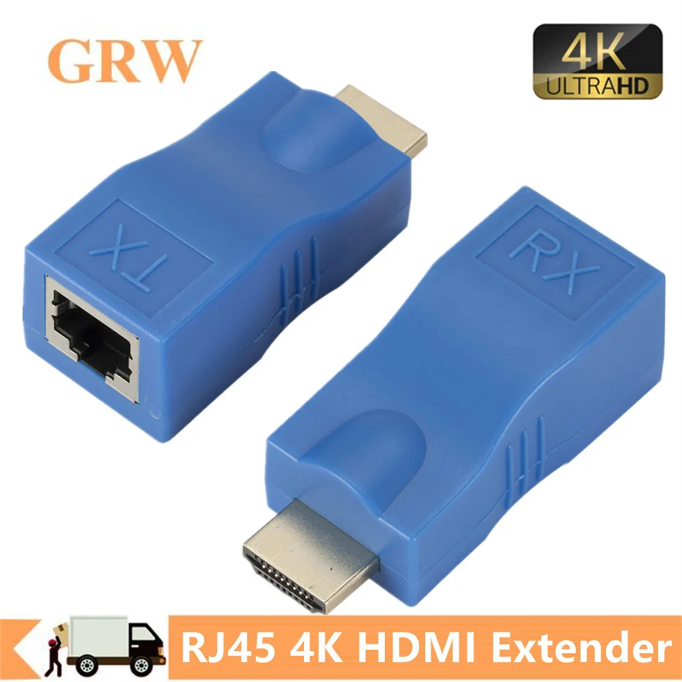 Grwibeou 4K HDMI-совместимый удлинитель до 30 м RJ45 более CAT5e Cat6 сеть Ethernet LAN для HDTV HDPC DVD PS3 STB