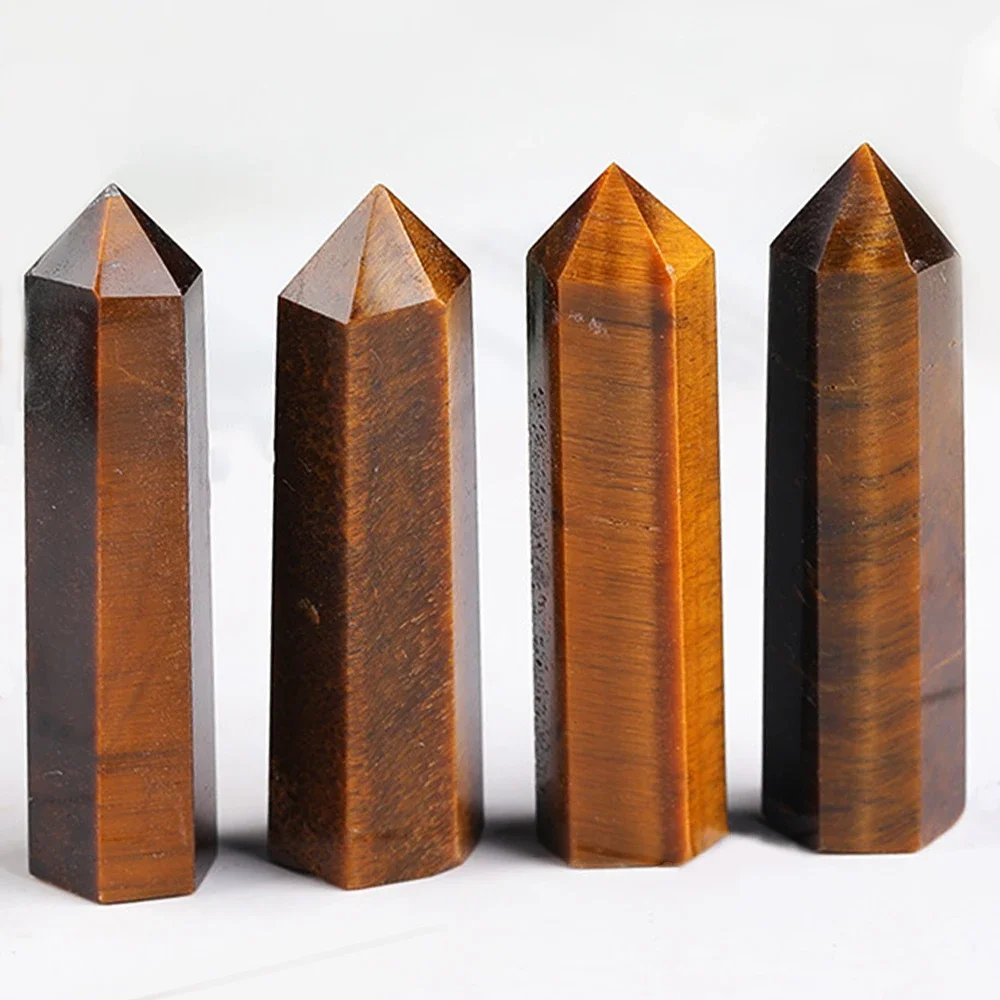 Набор из 4 предметов натуральный камень Тигровый глаз одна точка палочка