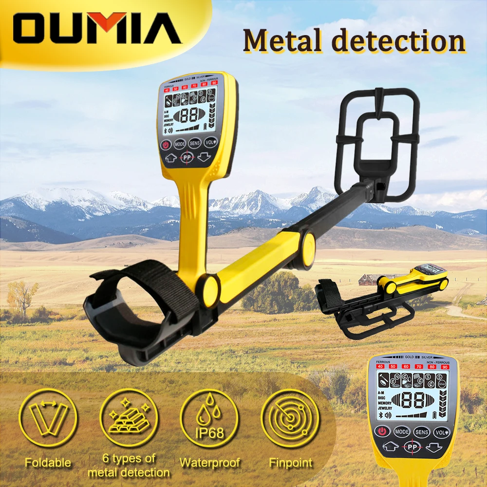 

Foldable Professional Metal Detector High Sensitivity Waterproof Detector Underground Search Finder Gold Detector