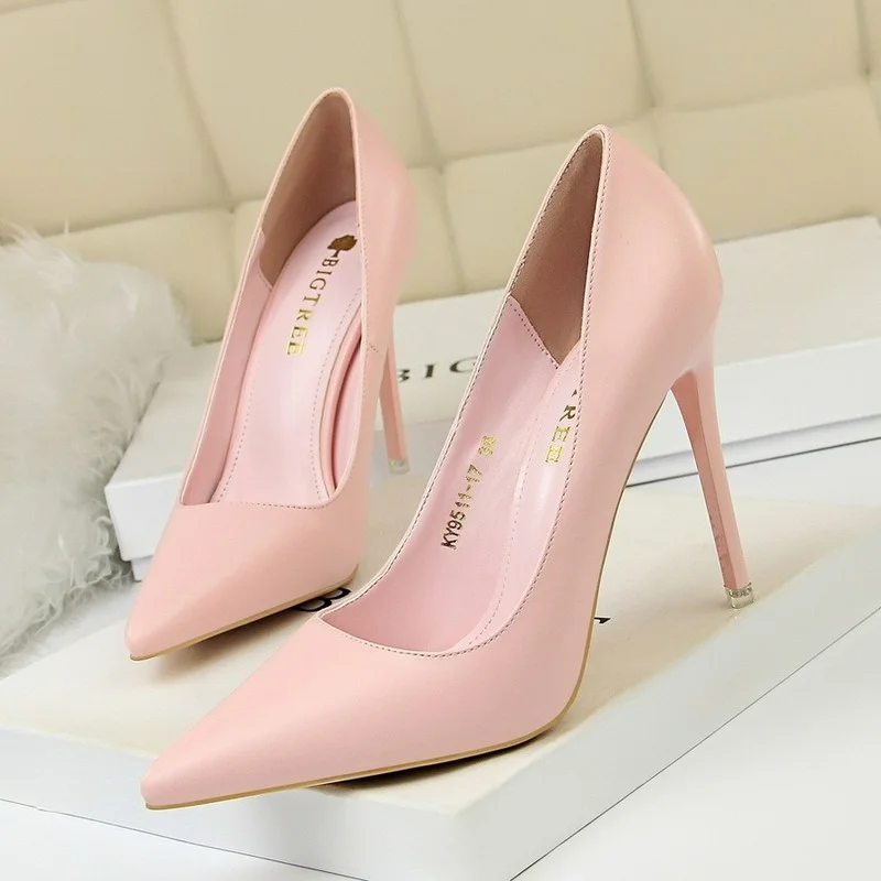 

9511-17 Korean Fashion Simple Women's Shoes Skinny High Heels Stiletto Heel Shallow Mouth Pointed Toe Sexy Pumps