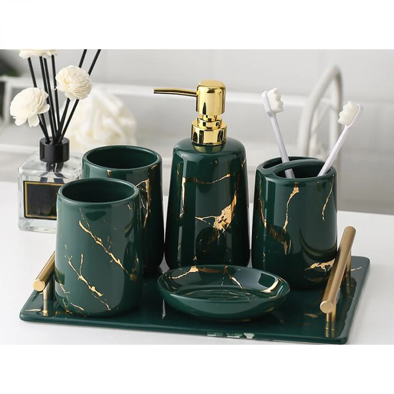 

Luxury Useful Marble Home Decor Accessory Marble Bathroom Set