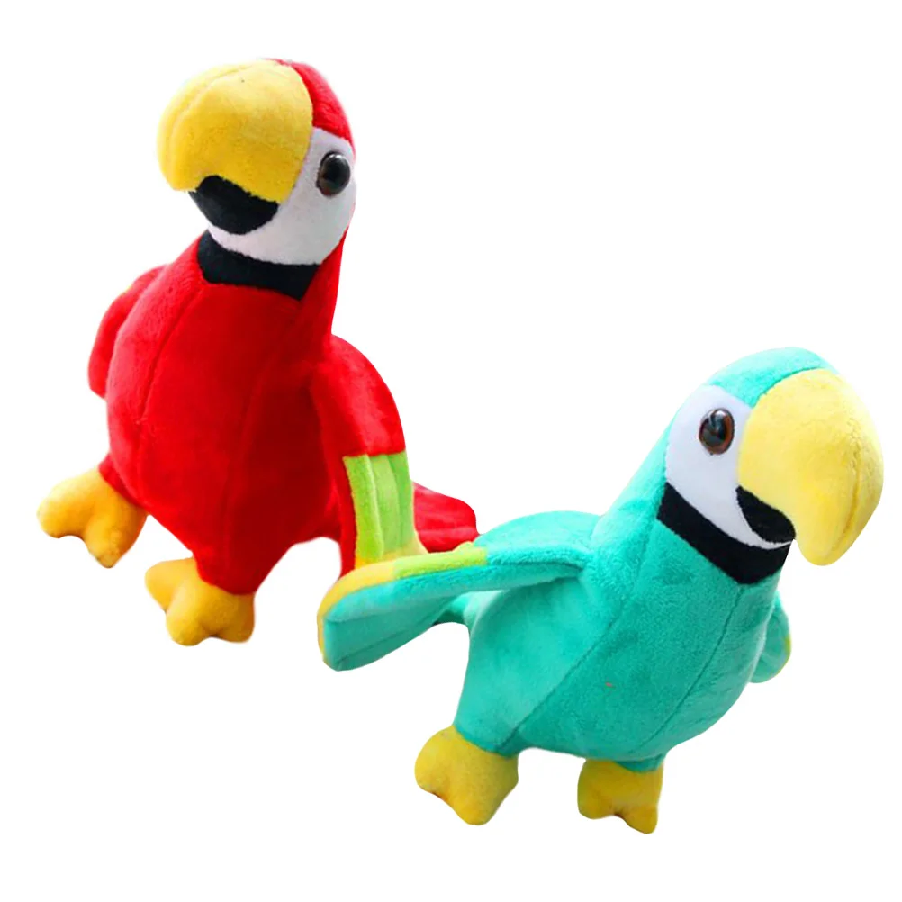 

Parrot Stuffed Animal Plush Bird Toy Toysgirls5 Age Soft Kidsgreen Plushies Simulation Plushie Cute Hand Red Shoulder