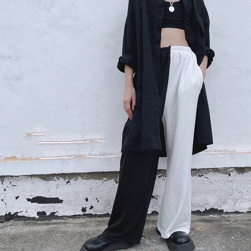 

Модные джазовые костюмы для современных танцев, белые, черные прямые брюки с широкими штанинами, одежда для бальных танцев в стиле хип-хоп ...