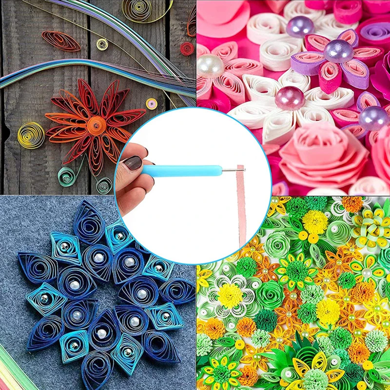 7/6/12Pcs Paper DIY Set Quilling Tool Tweezer Needle Pins Slotted Pen Kit Assorted Color Origami Scrapbooking