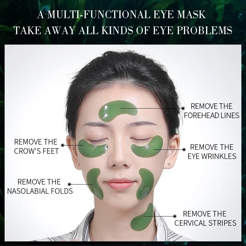 

Seaweed Firming Eye Mask Eye Patches for the Eyes Crystal Green Masks Anti Aging Dark Circle Puffiness Collagen Eyelid Patch New