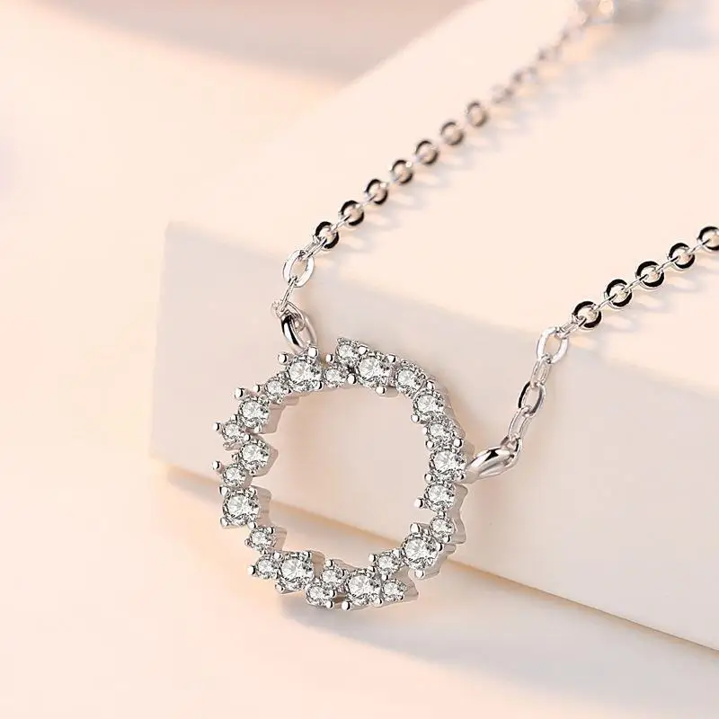 Модный набор ожерелье с круглым кулоном из циркония модное женское ожерелье до ключиц высококачественное ювелирное изделие модные аксессуары