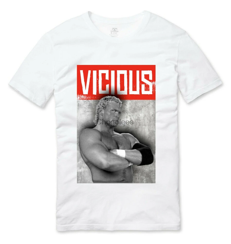 Белая футболка с изображением героев ретро-борьбы Сида |