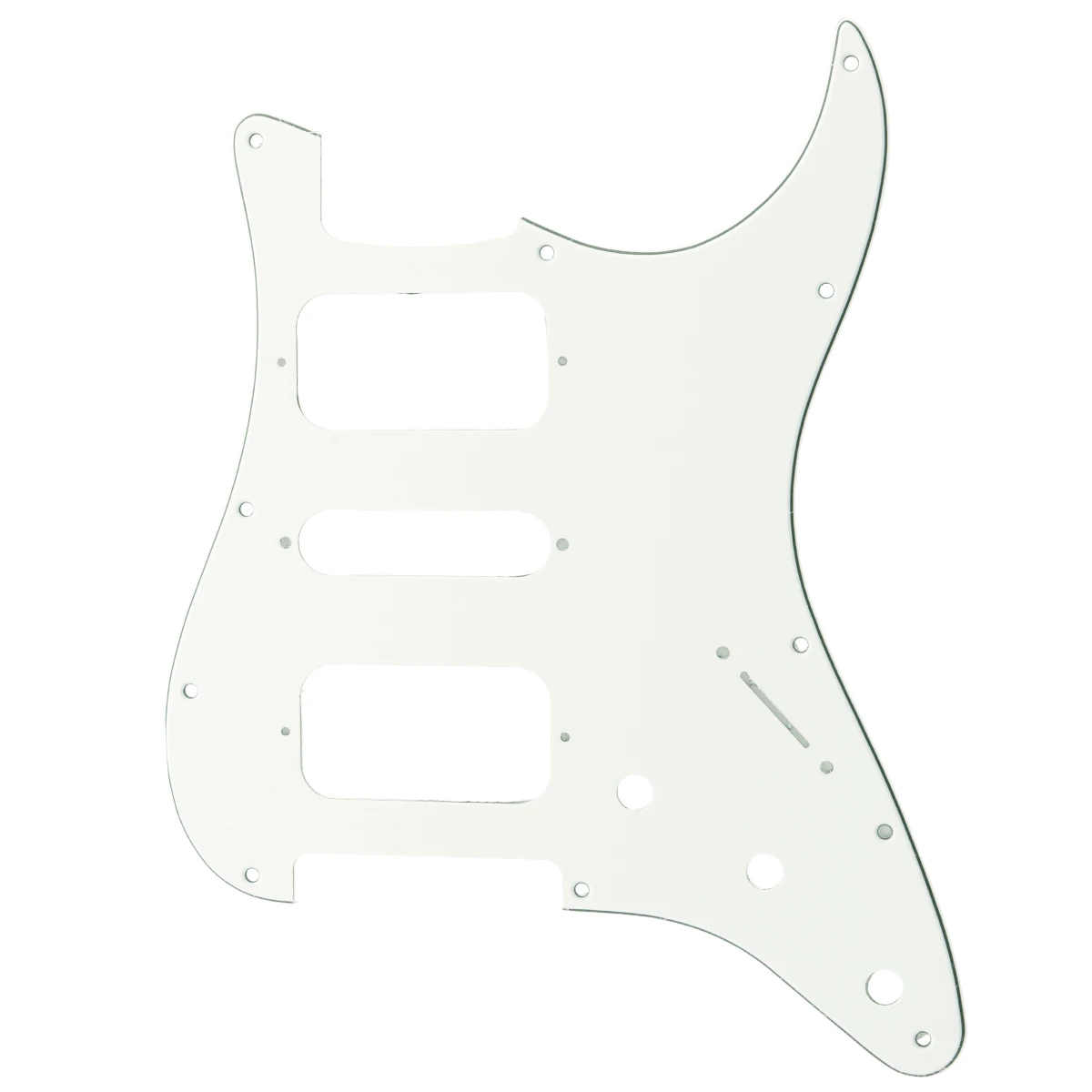 

Musiclily Pro 11 Holes Round Corner HSH Strat Pickguard for American/ Mexican Fender Standard Stratocaster, 3Ply White
