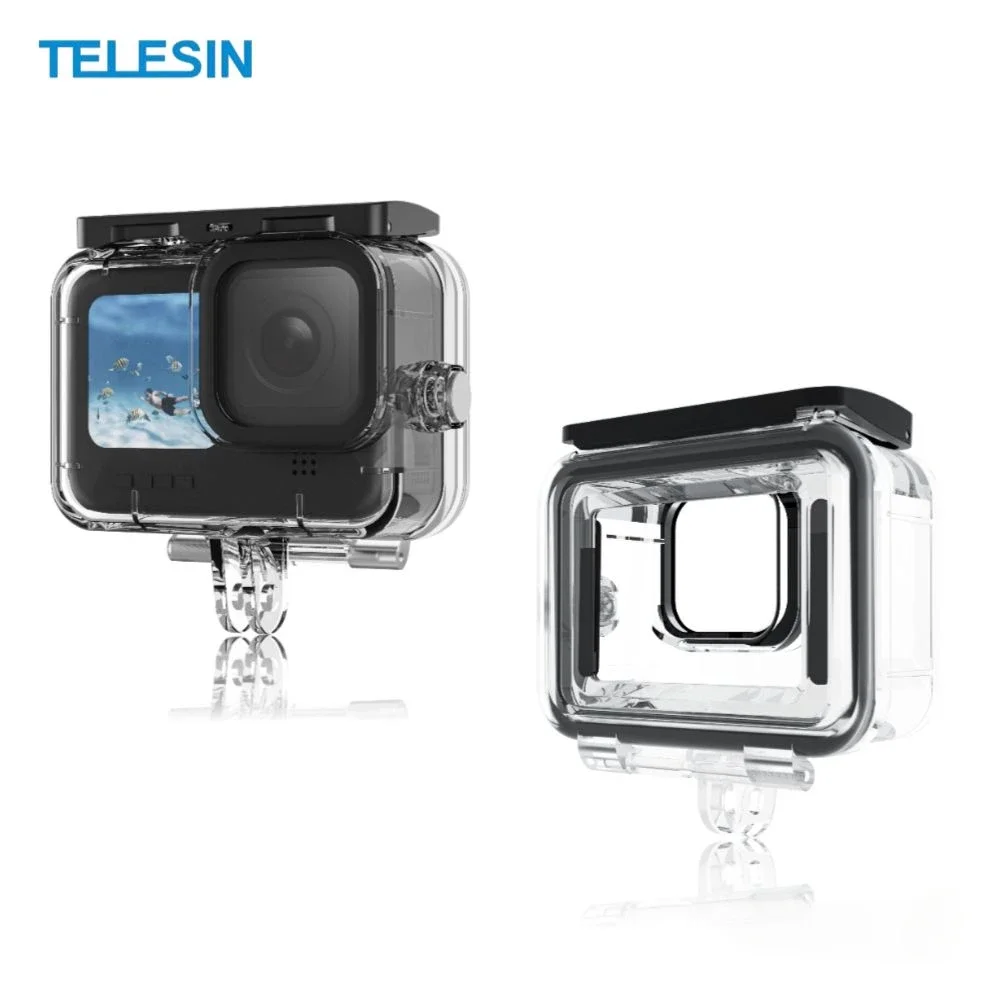 Водонепроницаемый чехол TELESIN с покрытием объектива для Gopro Hero 12 11 10 9 аксессуары