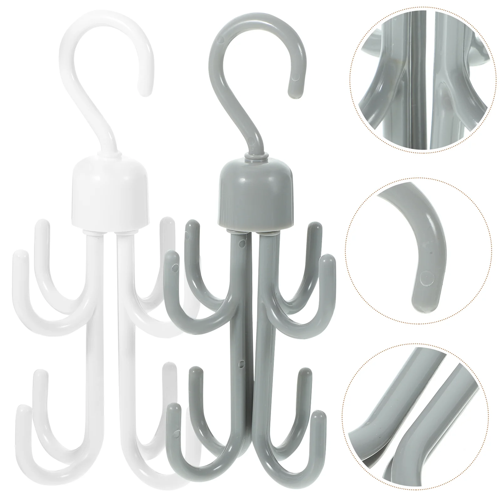 

2 Pcs Leash Belt Rack Closet Wall Mount Hooks Storage Organizer Pp Hanger Men Mens Man