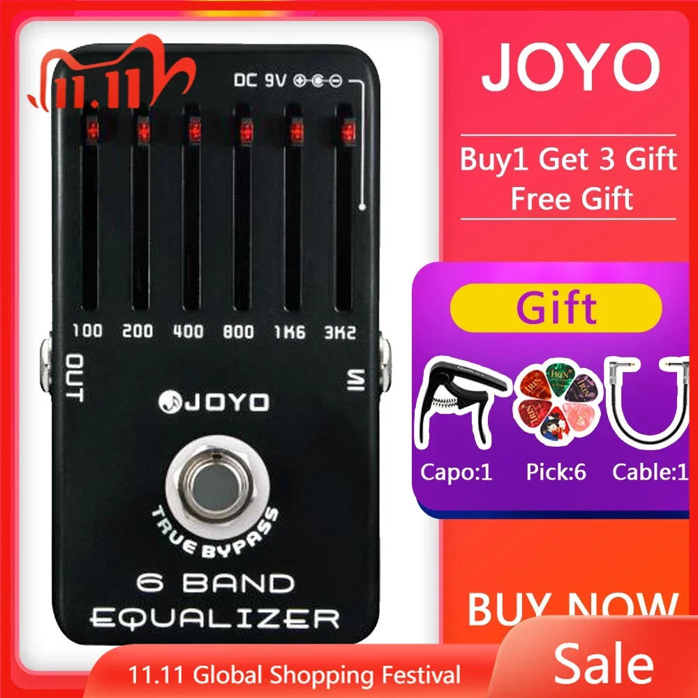 

JOYO Guitar Effect Pedal JF-11 6 Band EQ Graphic Equalizer Guitar Effect Pedal True Bypass Electric Guitar Parts And Accessories