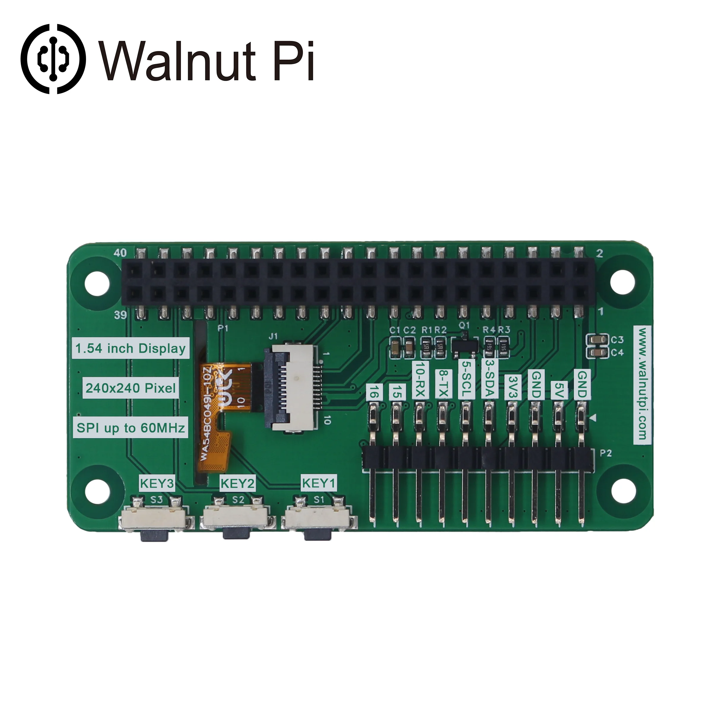 Walnut Pi WalnutPi ZeroW 1 54-дюймовый высокоскоростной ЖК-дисплей SPI Linux Development Borad