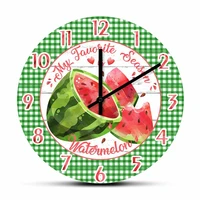 my farvourite seasons watermelon design wall clock for living room summer decor fruit shop sign minimalist artwork wall watch