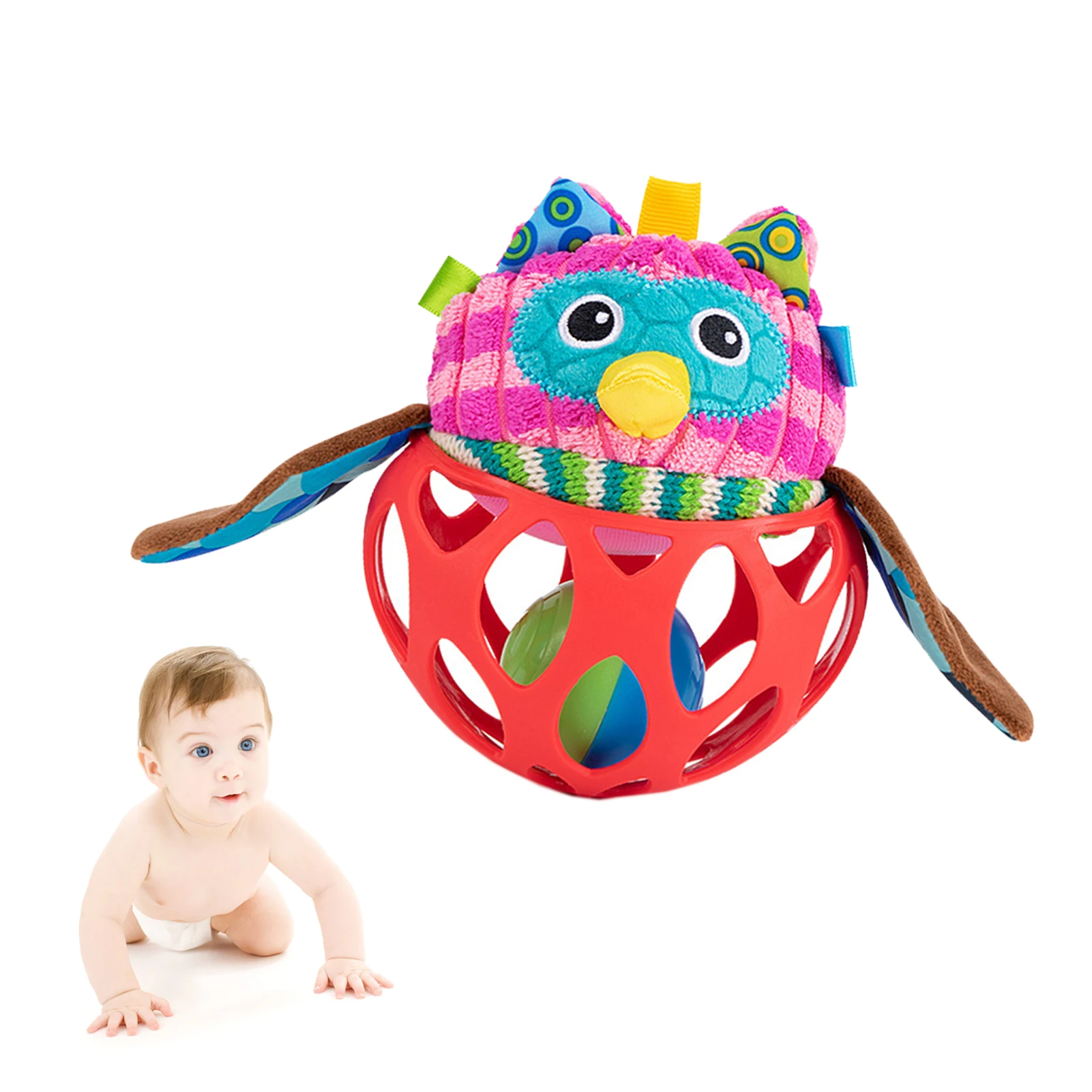 

Baby Sensory Balls Baby Toys 6 To 12 Months Sensory Toys For Babies Soft Teething Toy Plush Stuffed Animal Hand Rattles Squeaker