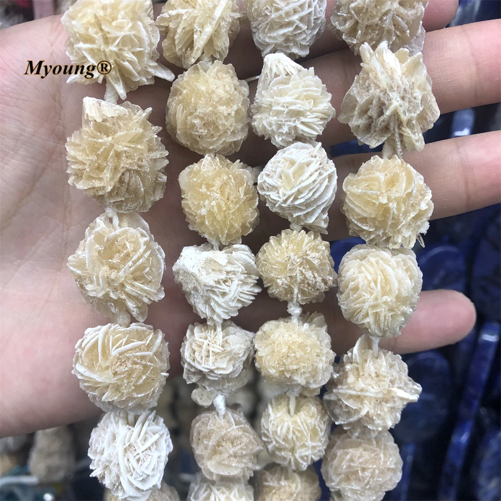

15-17mm Large Natural Desert Rose Selenite Minerals Clusters Quartz Rough Beads For DIY Jewelry Making MY220763