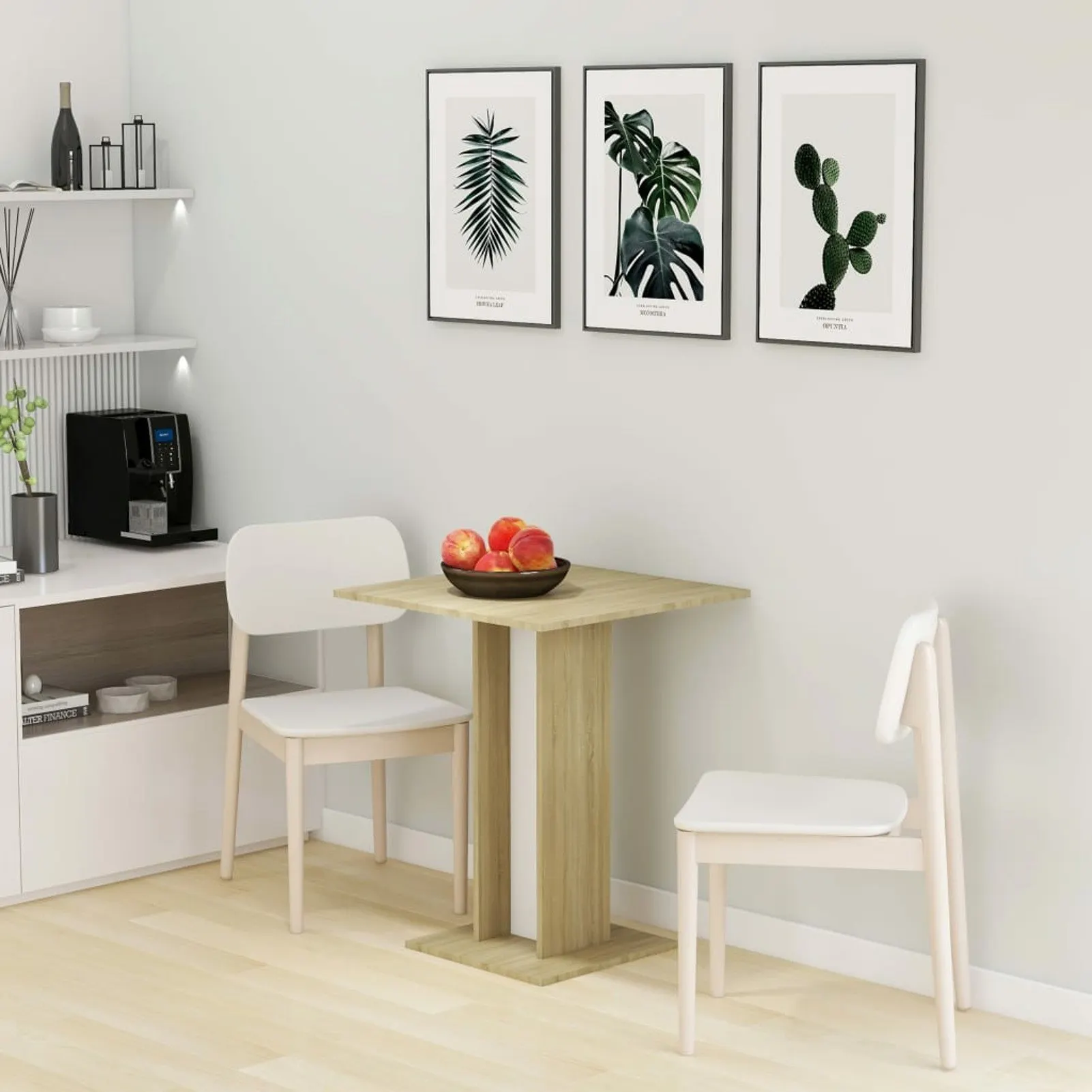 

Bistro Table White and Sonoma Oak 23.6"x23.6"x29.5" Chipboard