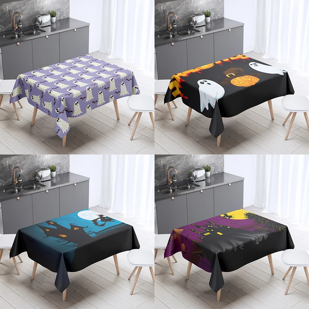

Halloween horror pumpkin print tablecloth home decoration rectangular gathering tablecloth anti fouling tablecloth dust cover
