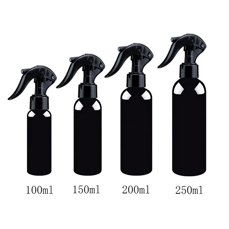 

100ml 150ml 200ml 250ml Black Plastic Spray Trigger Bottles DIY Makeup Hair Sprayer Container Bottle With Spray Trigger Pump