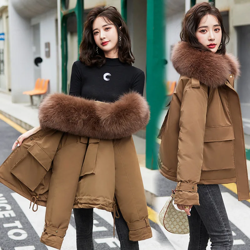 Women Winter Coats Parkas Super Hot Women's Clothing Padded Jacket Fur Collar Jacket Plus Size Free Shipping Cheap Wholesale New